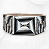Octagonal MOP Inlay Coffee Table Black 2